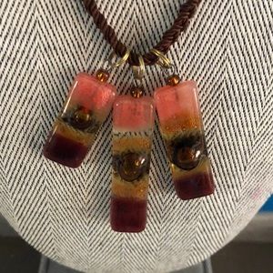 Hand Painted Glass Ornaments Necklace